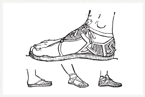 Sandal, vintage engraving